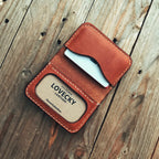 Lovecky Leather kožená peněženka 59 P na doklady s volně přístupným průhledným okénkem pro ID kartu, občanku nebo fotografii